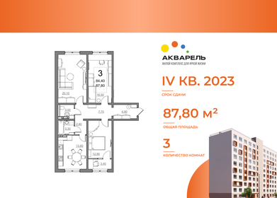 84,1 м², 3-комнатная квартира 5 118 000 ₽ - изображение 11