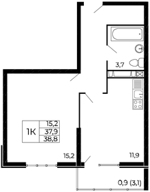 38 м², 1-комнатная квартира 4 400 000 ₽ - изображение 38