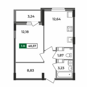 Квартира 40,4 м², 1-комнатная - изображение 1