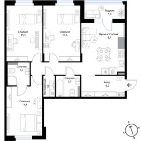 86,7 м², 3-комнатная квартира 14 565 600 ₽ - изображение 37