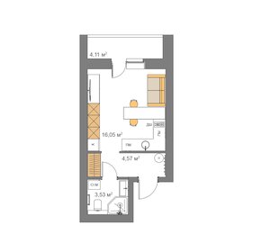 17,6 м², квартира-студия 1 726 600 ₽ - изображение 80