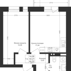 Квартира 44,5 м², 1-комнатная - изображение 2