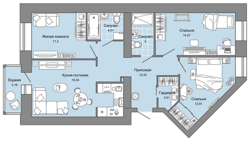 79 м², 4-комнатная квартира 8 118 738 ₽ - изображение 18