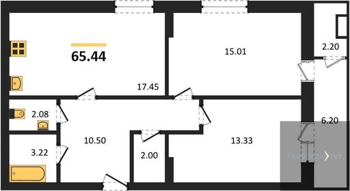 54 м², 2-комнатная квартира 5 300 000 ₽ - изображение 117