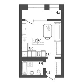 24 м², квартира-студия 3 680 000 ₽ - изображение 35