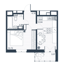33,4 м², 1-комнатная квартира 4 774 770 ₽ - изображение 25