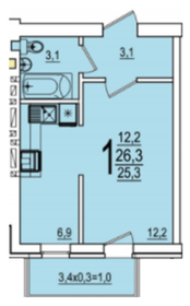 25,8 м², квартира-студия 2 300 000 ₽ - изображение 76