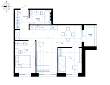 Квартира 77,1 м², 1-комнатная - изображение 3