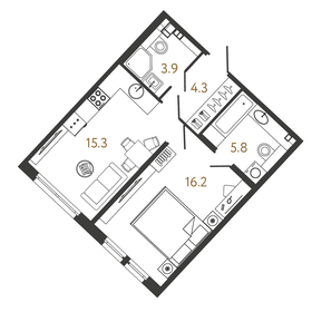 43,2 м², 1-комнатная квартира 21 292 534 ₽ - изображение 15