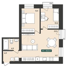 63,3 м², 3-комнатная квартира 5 310 000 ₽ - изображение 62