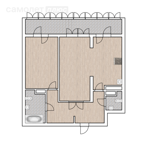 63,8 м², 2-комнатная квартира 7 300 000 ₽ - изображение 51