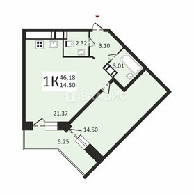 Квартира 46,2 м², 1-комнатная - изображение 1