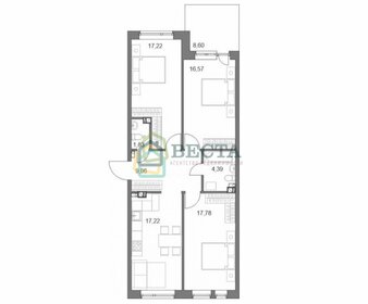 Квартира 88,9 м², 3-комнатная - изображение 1