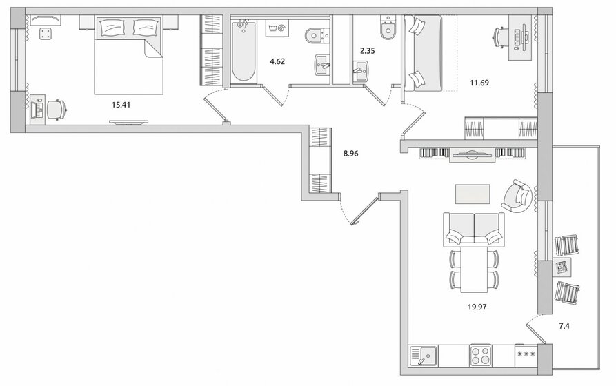 63 м², 2-комнатная квартира 9 763 000 ₽ - изображение 1