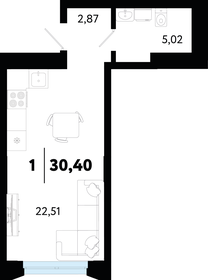 30,9 м², 1-комнатная квартира 3 600 000 ₽ - изображение 120