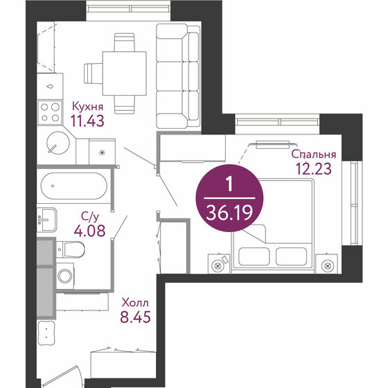 37,2 м², 1-комнатная квартира 11 360 000 ₽ - изображение 51