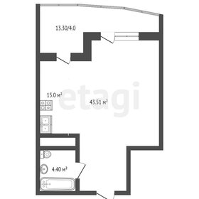 Квартира 48,3 м², 1-комнатная - изображение 3