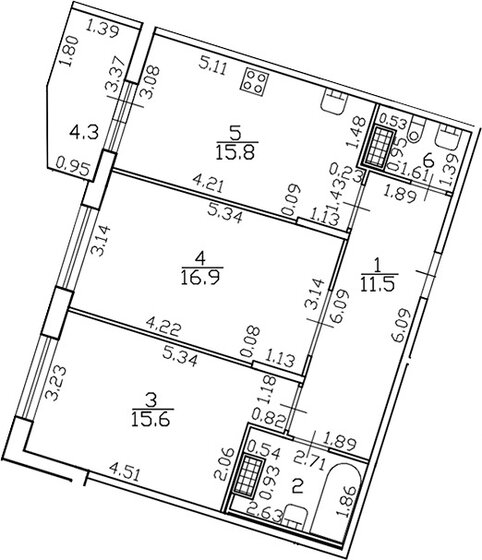 68,1 м², 2-комнатная квартира 19 625 000 ₽ - изображение 1