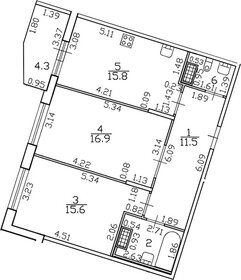 Квартира 68,1 м², 2-комнатная - изображение 1