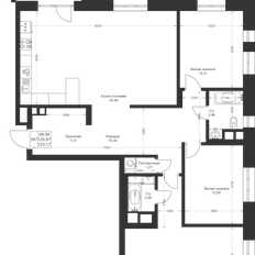 Квартира 123,2 м², 3-комнатная - изображение 2