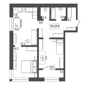 61 м², 3-комнатная квартира 6 500 000 ₽ - изображение 45