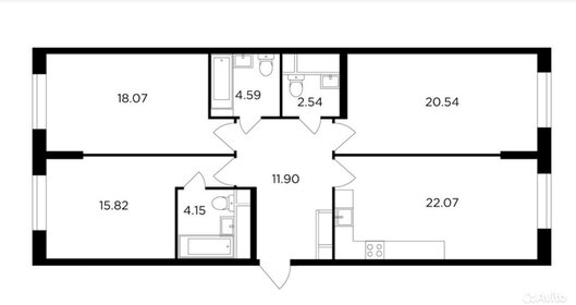 Квартира 99 м², 3-комнатная - изображение 1