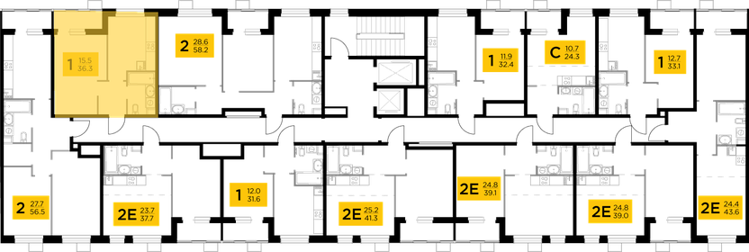 38,7 м², 1-комнатная квартира 6 294 900 ₽ - изображение 41