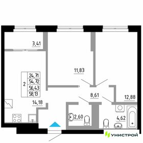 53,8 м², 2-комнатная квартира 5 500 000 ₽ - изображение 49