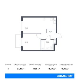 34,3 м², 1-комнатная квартира 6 006 504 ₽ - изображение 7