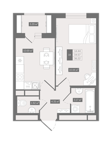 32,5 м², 1-комнатная квартира 5 395 000 ₽ - изображение 87