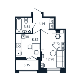 Квартира 30,9 м², 1-комнатная - изображение 1