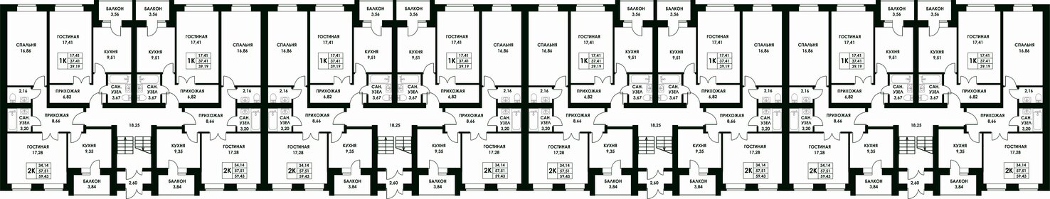 15 м², квартира-студия 1 660 000 ₽ - изображение 76