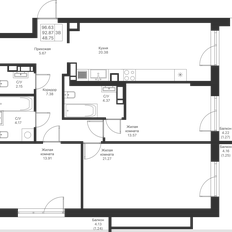 Квартира 96,6 м², 3-комнатная - изображение 3