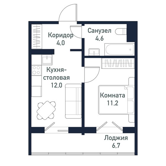 31,6 м², 1-комнатная квартира 3 795 600 ₽ - изображение 17