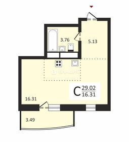 Квартира 29,2 м², студия - изображение 1