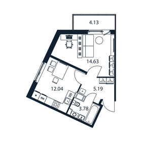 36,4 м², 1-комнатная квартира 5 966 888 ₽ - изображение 60