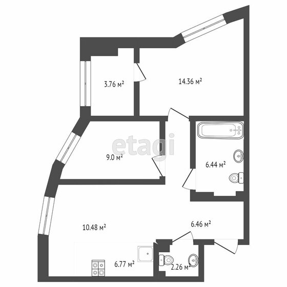 58,7 м², 3-комнатная квартира 6 750 000 ₽ - изображение 1