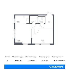 47,5 м², 1-комнатная квартира 9 606 544 ₽ - изображение 1