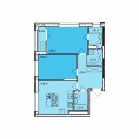 Квартира 65,5 м², 2-комнатная - изображение 1