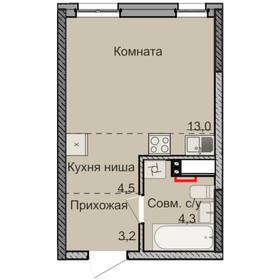 25 м², квартира-студия 2 475 000 ₽ - изображение 35