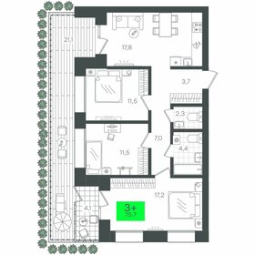 107,5 м², 3-комнатная квартира 14 250 000 ₽ - изображение 56