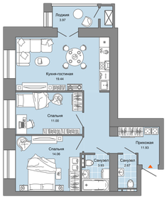 Квартира 66 м², 3-комнатная - изображение 1