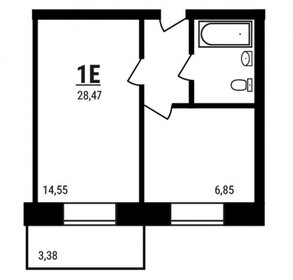 Квартира 28,5 м², 1-комнатная - изображение 1