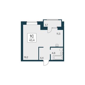 Квартира 43,4 м², студия - изображение 1