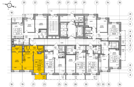 54 м², 2-комнатная квартира 10 400 000 ₽ - изображение 129