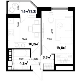 34 м², 1-комнатная квартира 6 086 000 ₽ - изображение 8