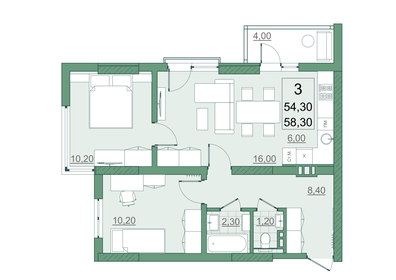 78,4 м², 3-комнатная квартира 6 400 000 ₽ - изображение 94