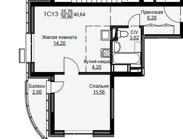38,6 м², 1-комнатная квартира 5 300 000 ₽ - изображение 17