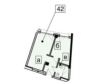 Квартира 33,4 м², 2-комнатные - изображение 1