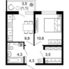 35,1 м², 1-комнатная квартира 13 313 585 ₽ - изображение 21